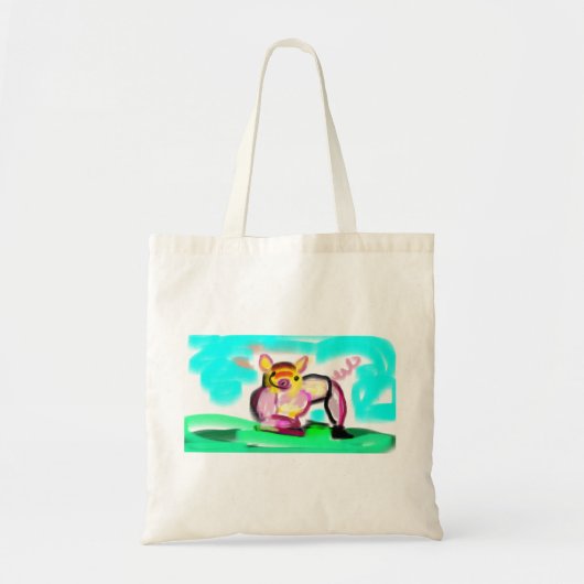 かわいい豚の絵 トートバッグ (正面)