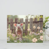 かわいい豚の花の庭のスクラップブック紙 (スタンド正面)