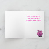 かわいい豚の誕生日パーティーありがとう サンキューカード (内部)