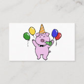 かわいい豚の誕生日パーティー|バックカラーを選択 名刺 (裏面)