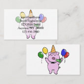 かわいい豚の誕生日パーティー|バックカラーを選択 名刺 (正面/裏面)