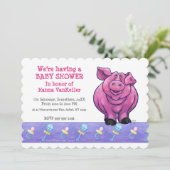 かわいい豚の赤ちゃんシャワー 招待状 (スタンド正面)