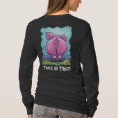 かわいい豚の頭と尾のコスチュームTシャツ Tシャツ (裏面)