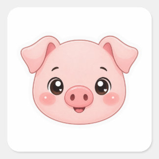 かわいい豚の顔 かわいいスタイル アート ステッカー