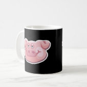 かわいい豚の顔 コーヒーマグカップ (正面左)