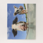 かわいい豚オンビーチジグソーパズル ジグソーパズル (縦)