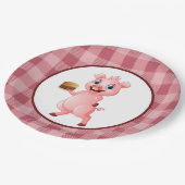 かわいい豚クックアウトパーティー ペーパープレート (アングル)