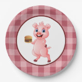 かわいい豚クックアウトパーティー ペーパープレート (正面)