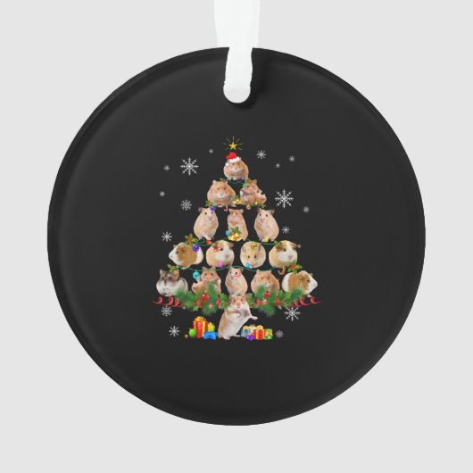 かわいい豚クリスマスツリーペットハムスター恋人 オーナメント (裏面)