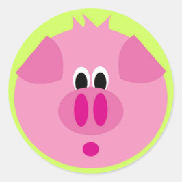 かわいい豚ステッカー ラウンドシール