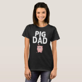 かわいい豚デザインのためのパパメンズ農業動物の豚 Tシャツ (正面フル)