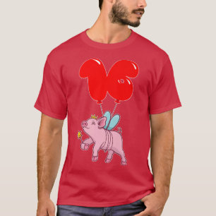 かわいい豚フェアリー16th誕生日キッズバルーンパーティー tシャツ