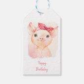 かわいい豚ラベル ギフトタグ (正面)