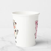 かわいい豚リンク！かわいいモー牛！家畜 紙コップ (右)