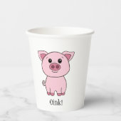 かわいい豚リンク！かわいいモー牛！家畜 紙コップ (正面)