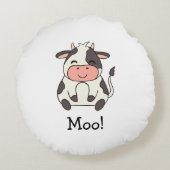 かわいい豚リンク！フロントかわいいモー牛！裏面 ラウンドクッション (裏面)