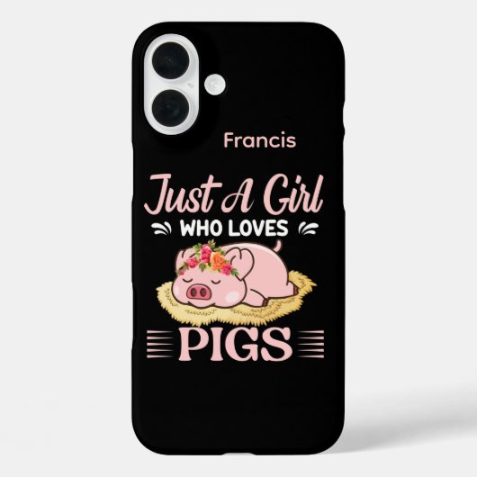 かわいい豚好きの言葉アート Case-Mate iPhoneケース (裏面)