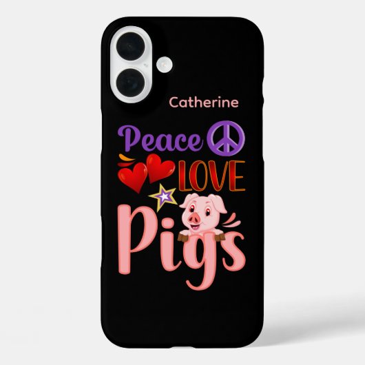 かわいい豚好きの言葉アート Case-Mate iPhoneケース (裏面)