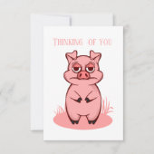 かわいい豚好考えるきの人に付け加える気持ち ノートカード (正面)