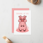 かわいい豚好考えるきの人に付け加える気持ち ノートカード (正面/裏面インサイチュ)