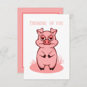 かわいい豚好考えるきの人に付け加える気持ち ノートカード (正面/裏面)