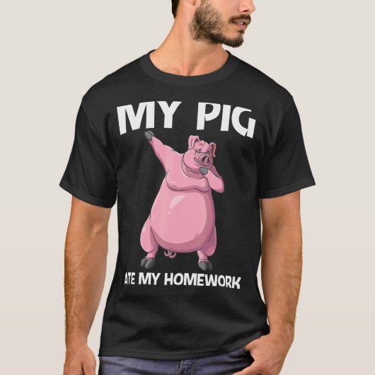 かわいい豚子供へ男の子の家畜飼料 Tシャツ (正面)