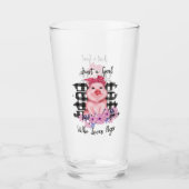 かわいい豚愛好家のワードアート タンブラーグラス (正面)