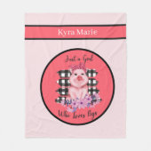 かわいい豚愛好家の名前を追加フリースブランケット フリースブランケット (正面)