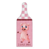 かわいい豚愛好家を追加文字キッチンデコ カッティングボード (正面)