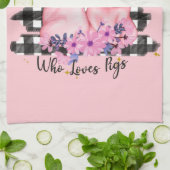 かわいい豚愛好家ワードアートキッチンタオル キッチンタオル (折り畳み)