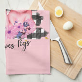 かわいい豚愛好家ワードアートキッチンタオル キッチンタオル (四つ折り)