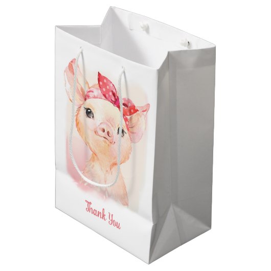 かわいい豚抱き枕 ミディアムペーパーバッグ (正面アングル)