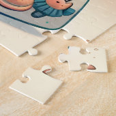 かわいい豚水玉模様水着でビーチ ジグソーパズル (側面)