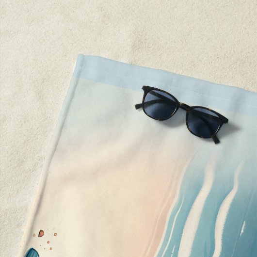 かわいい豚水玉模様水着でビーチ ビーチタオル (インサイチュ)