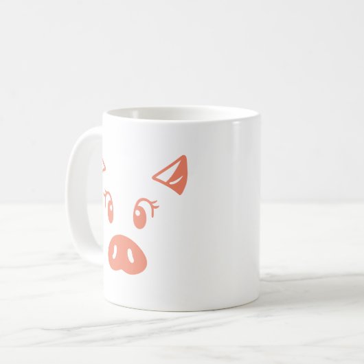 かわいい豚顔おもしろい豚 コーヒーマグカップ (正面左)