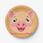かわいい豚顔動物園生誕生会 ペーパープレート (正面)