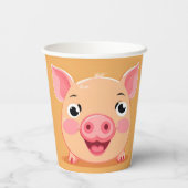 かわいい豚顔動物園生誕生会 紙コップ (裏面)