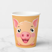 かわいい豚顔動物園生誕生会 紙コップ (正面)