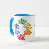 かわいい豚飛んでいるの漫画スケッチ マグカップ (正面左)