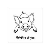 かわいい豚 |カスタマイズ文字考えるのユーザー ラバースタンプ (インプリント)