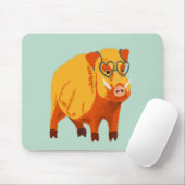 かわいい豚 – ギークイノシシ眼鏡 マウスパッド (マウス)