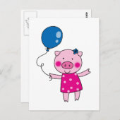 かわいい豚 ポストカード (正面/裏面)
