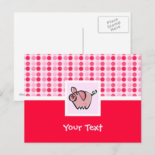 かわいい豚 ポストカード (正面/裏面)