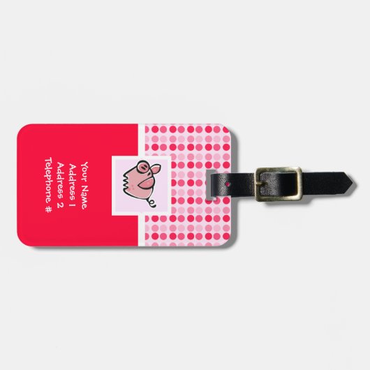 かわいい豚 ラゲッジタグ (正面横)