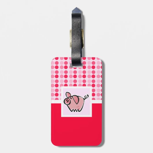 かわいい豚 ラゲッジタグ (裏面縦)