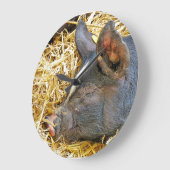 かわいい豚 ラージ壁時計 (傾斜)