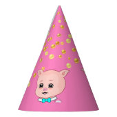 かわいい豚&紙吹雪 パーティーハット (左)