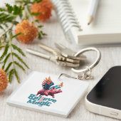 かわいい豚(羽カラフル付) |信じ魔法 キーホルダー (正面右)