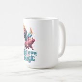 かわいい豚(羽カラフル付) |信じ魔法 コーヒーマグカップ (正面右)
