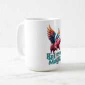 かわいい豚(羽カラフル付) |信じ魔法 コーヒーマグカップ (正面左)